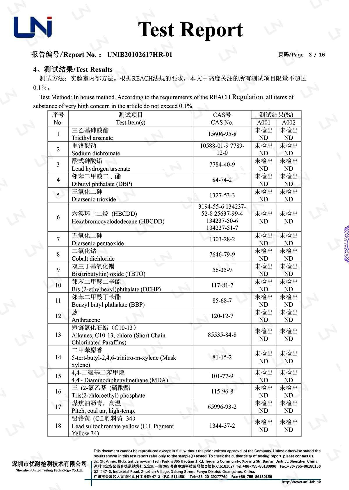 数码管-REACH中英文报告